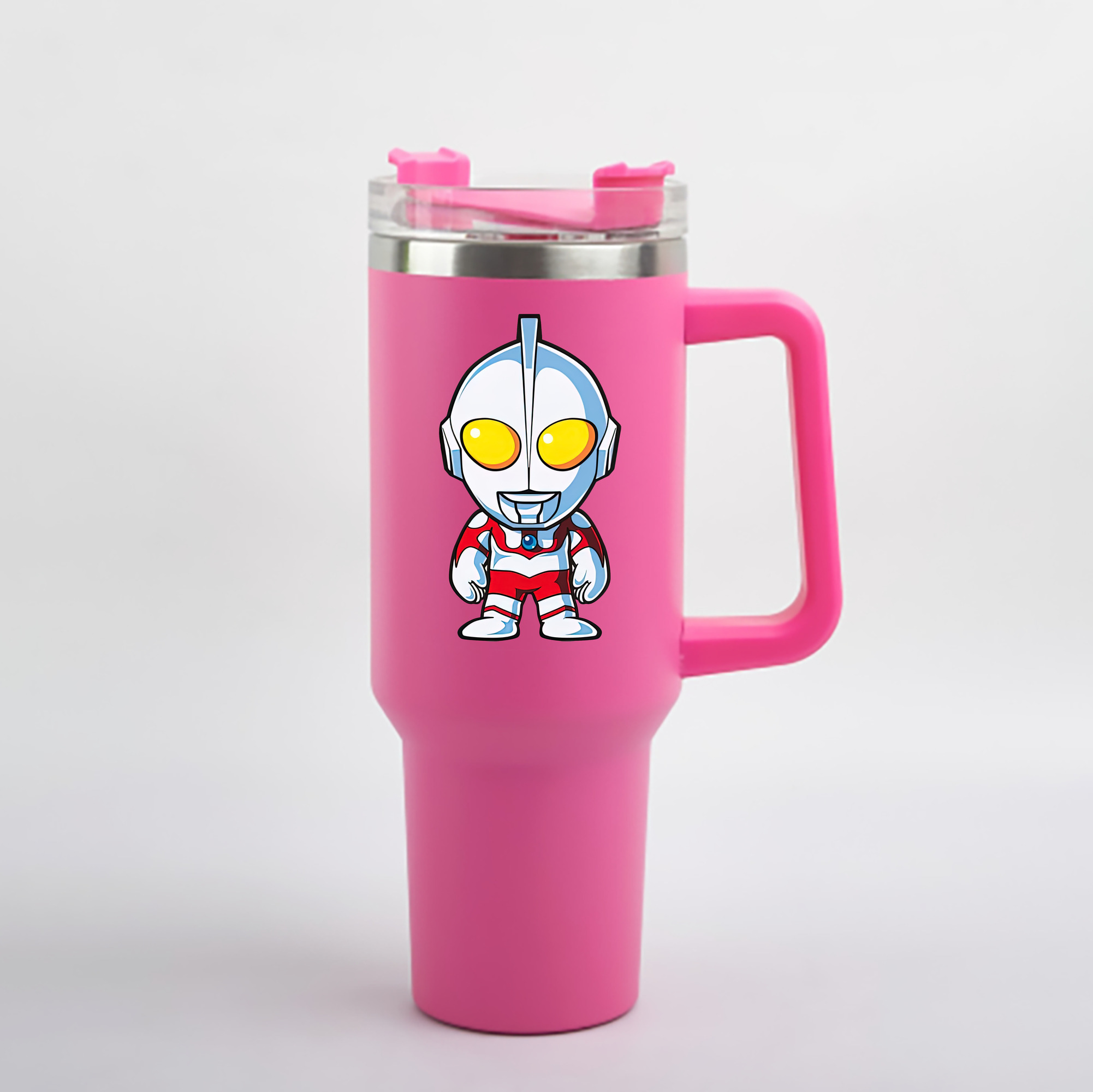 （画像用） ウルトラマン Ultraman 1200mL車用タンブラー - クリスタルステッカー（プラスチックストロー付き）